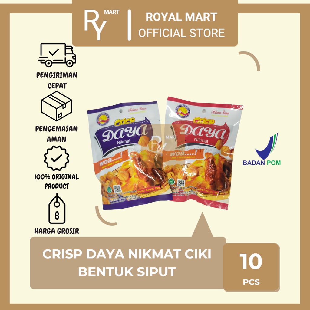 

Crisp Daya Ciki Bentuk Siput 10's
