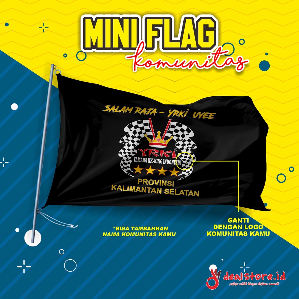 Jual CETAK MINI FLAG | MINI FLAG KOMUNITAS MOTOR | MINI FLAG PARTAI ...