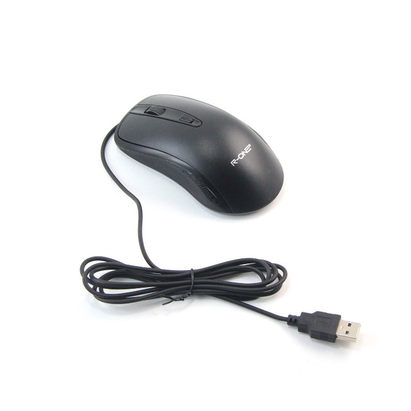 PROMO R-ONE MOUSE USB WIRED M201 PAKAI KABEL MOUSE ELEGAN SLIM MURAH - MOUSE KOMPUTER LAPTOP WARNA HITAM