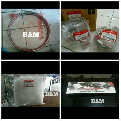 velg 140 17 + tromol supra x 125 + piringan cakram + jari2 tdr
