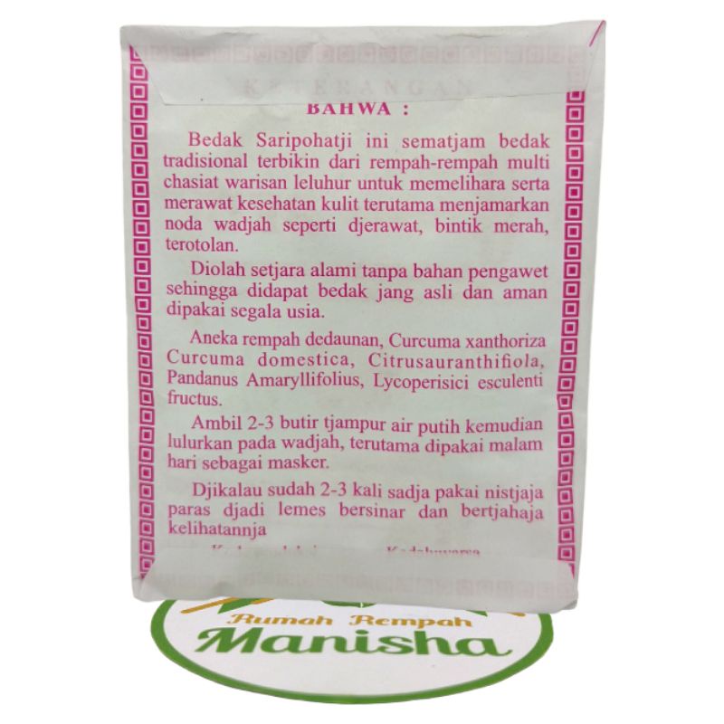 Bedak Saripohatji Original