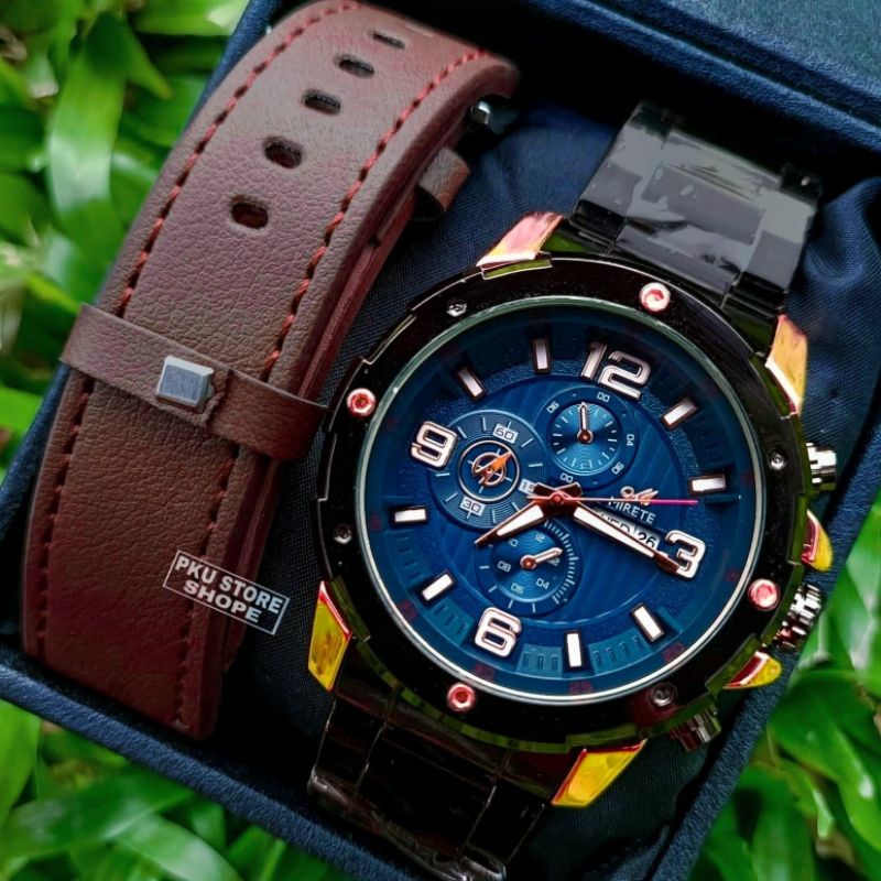 Jam Tangan Pria Mirete Original | Water Resistance | Tanggal Aktif Dua Tali Bestseller Quart Analog Fashion Pria Anti Air | Jam Tangan Kasual Pria Import Sporty Mewah Elegan Cod / Realpick | Jam Tangan