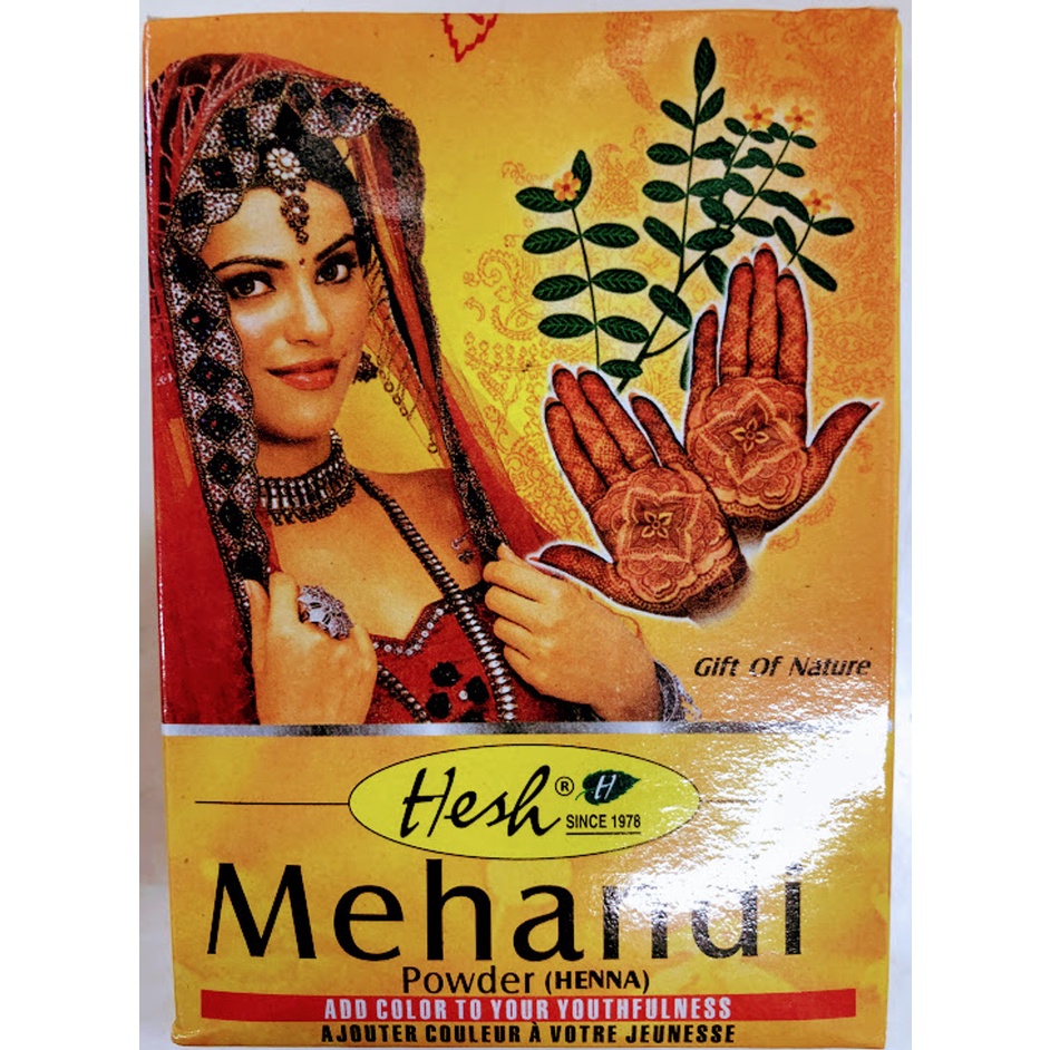 MEHENDI Powder (HENNA) HESH 50G/ Zat Pewarna Alami / Pendingin Alami