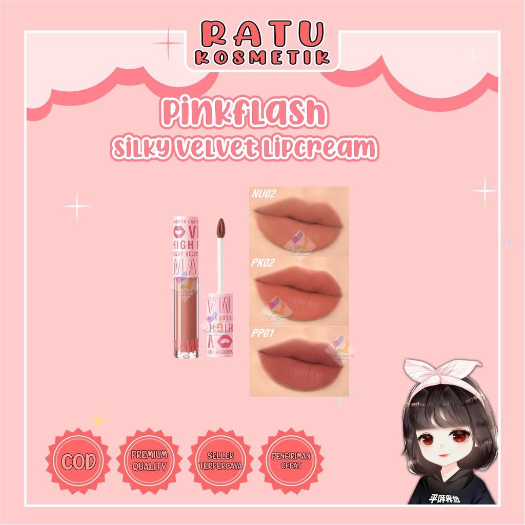 ❤ RATU ❤ Pinkflash Silky Velvet Lip Cream | Lipstick Lipcream Pink Diary | Pink Flash PF-L04