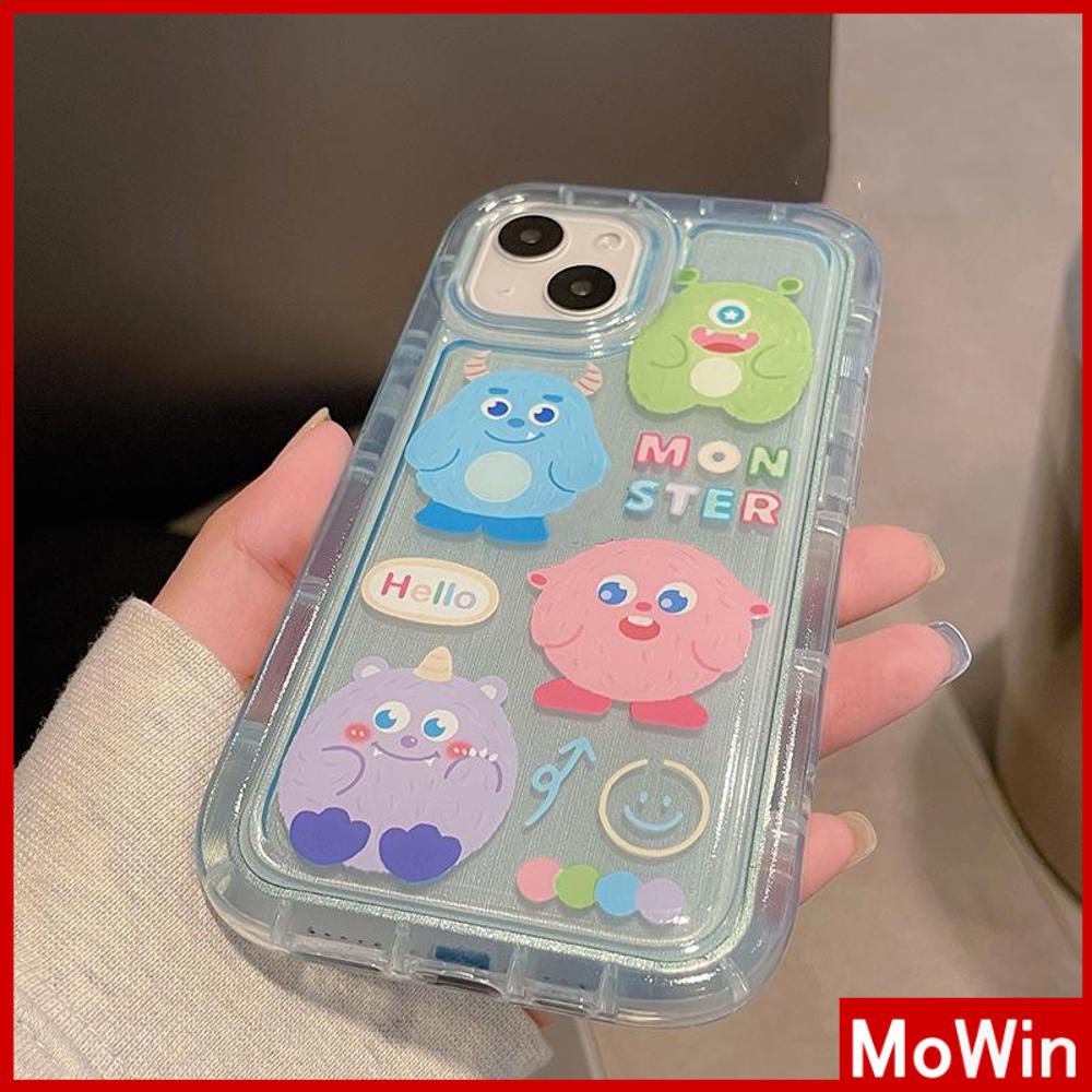 For iPhone 14 Pro Max iPhone Case Thickened TPU Soft Case Clear Case Airbag Shockproof Blue Cute Monster Compatible with For iPhone 13 Pro Max 12 Pro Max 11 Pro Max 7plus XR xs max