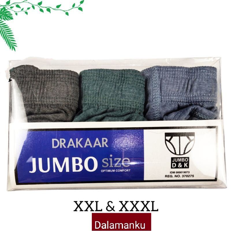 DRAKAAR Celana dalam Pria JUMBO 773 XXL -XXXL Sekotak Isi 3Pcs Original