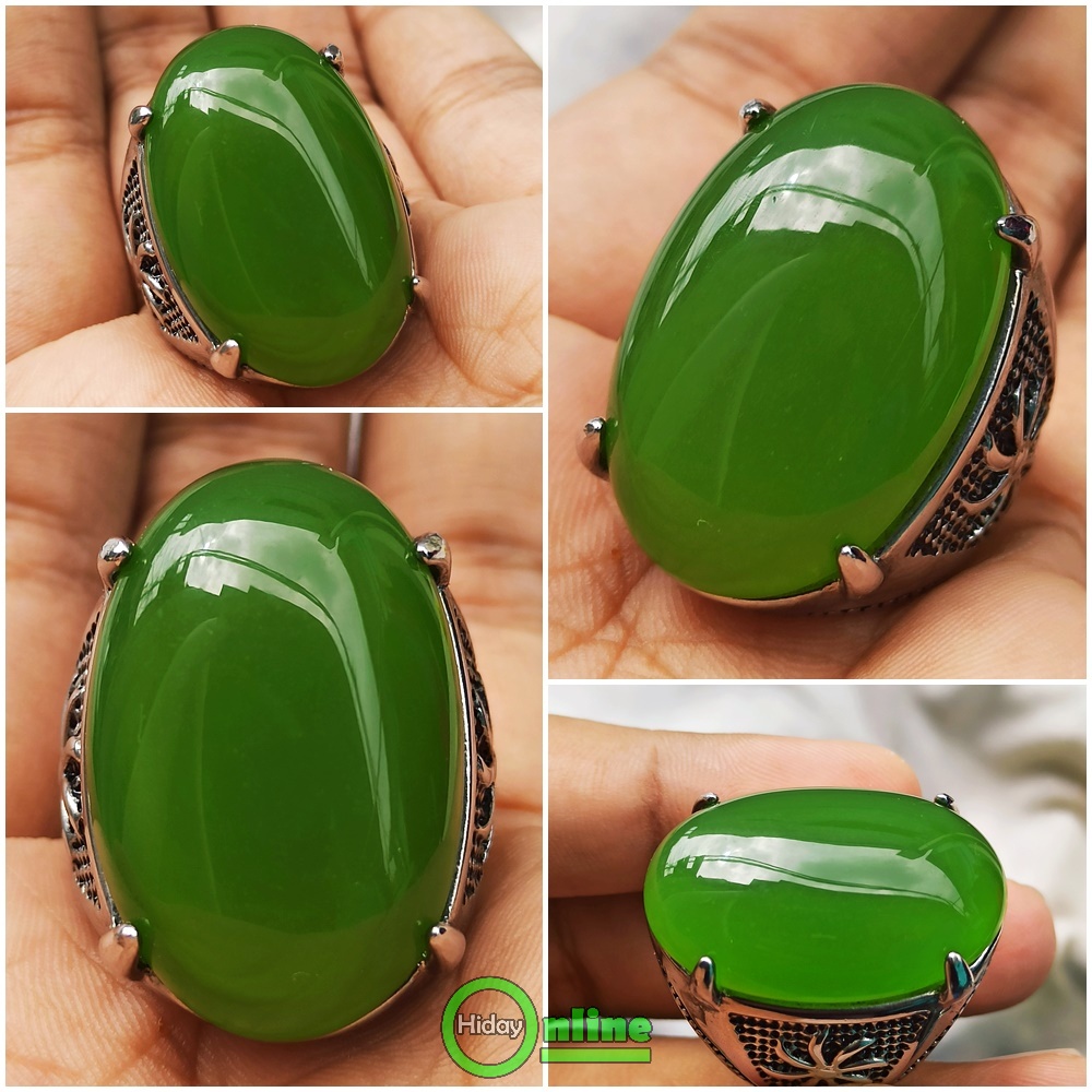 CINCIN BATU AKIK SUNGAI DAREH HIJAU LUMUT REPLIKA IDOCRASE