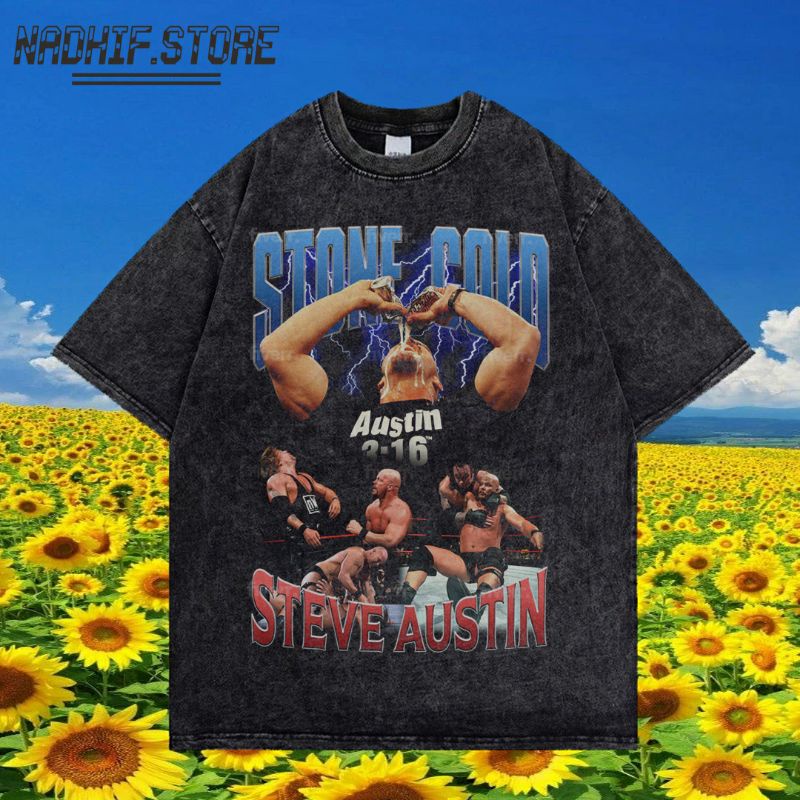 KAOS STEVE AUSTIN STONE COLD OVERSIZE WASHING VINTAGE TEE | KAOS WASHED | STEVE AUSTIN