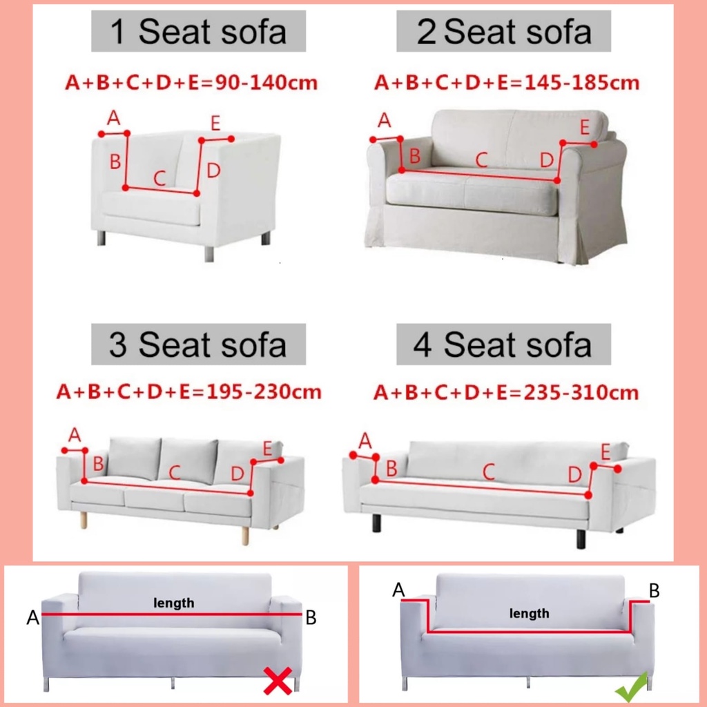 Sarung Kain Penutup Sofa 1/2/3/4 Dudukan Corak Motif Modern/Elastic Sofa Cover 1/2/3/4 Seater Pattern