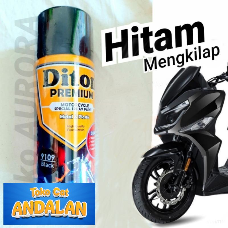 

Pilox Diton Premium Black 9109 Hitam Mengkilap Gloss Glossy Pilok Sejenis Cat Samurai