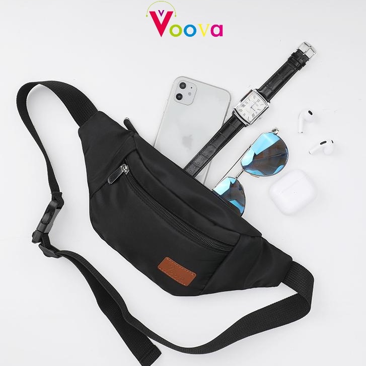 VOOVA Waist Bag Tas Sling Bag Pria Sederhana/Tas Olahraga Kasual Modern/Tas Pinggang Serbaguna/Tas K