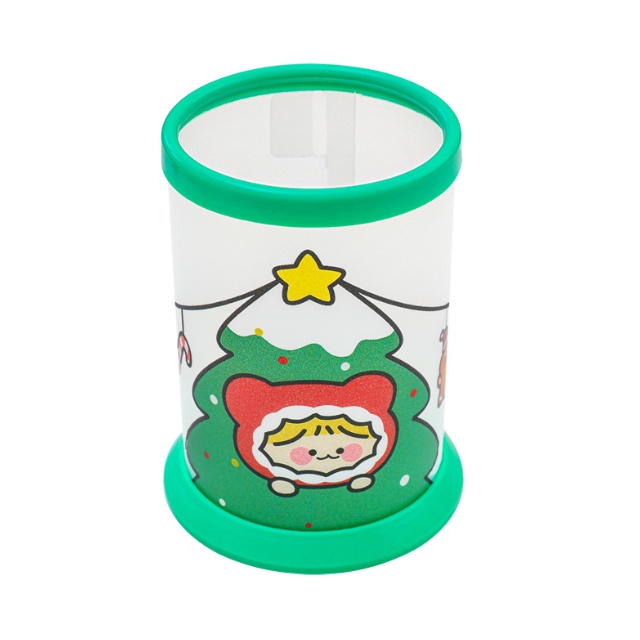 

J2 - Tempat pensil natal Kotak pensil chrismast santa bulat