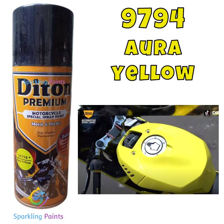 Pilox Diton Premium 9794 Aura Yellow 400ml Cat Semprot Pilox Kuning Suzuki