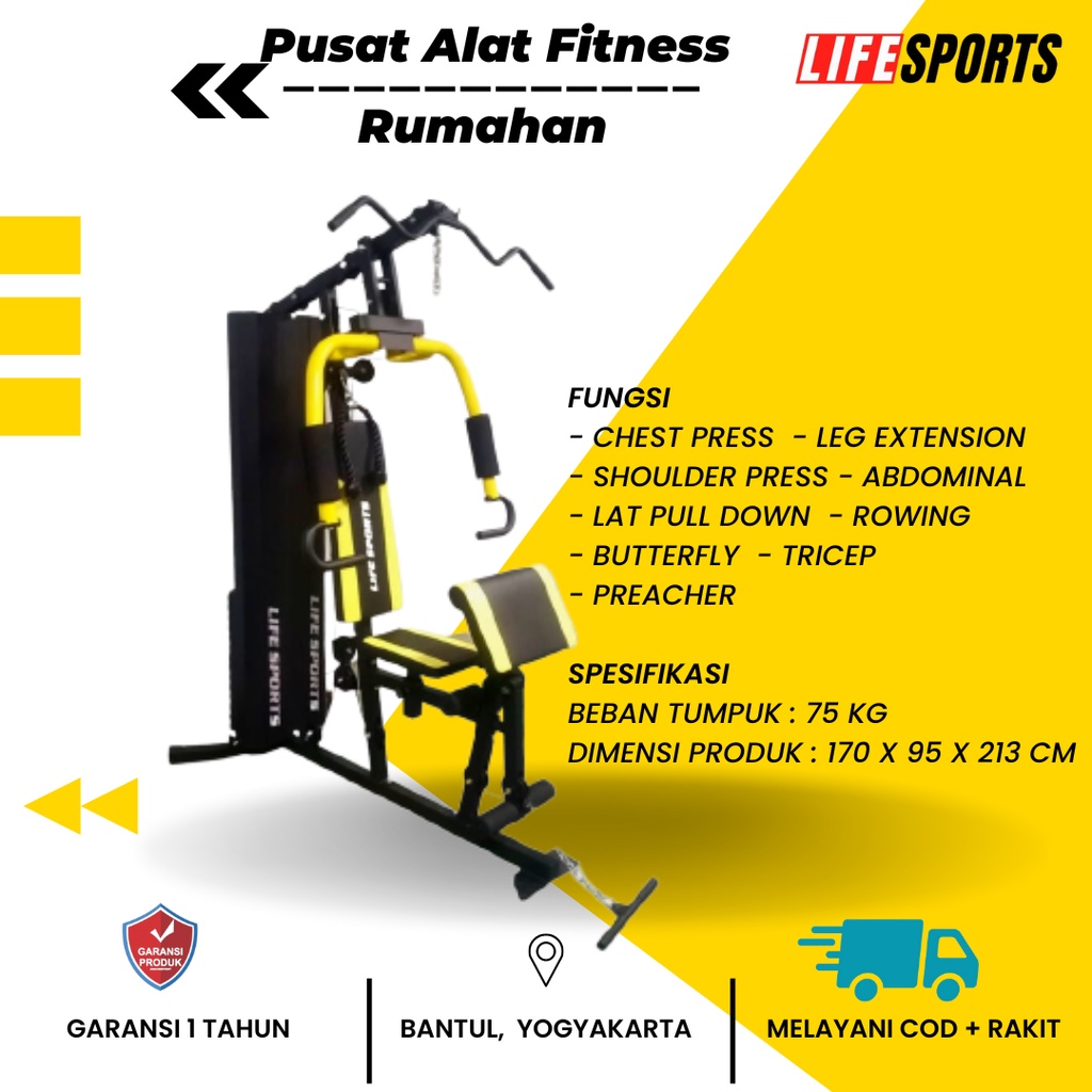 Jual Alat Fitness Multi Home Gym 1 Sisi Lifesport Ls 618 Alat