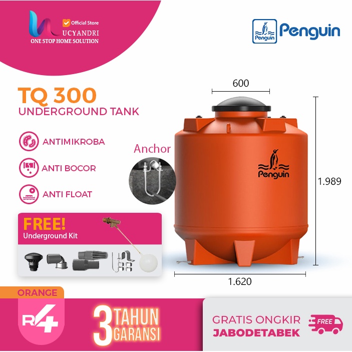Penguin Tangki Air Tanam TQ 300, Tandon Pendam, Toren, PREMIUM QUALITY