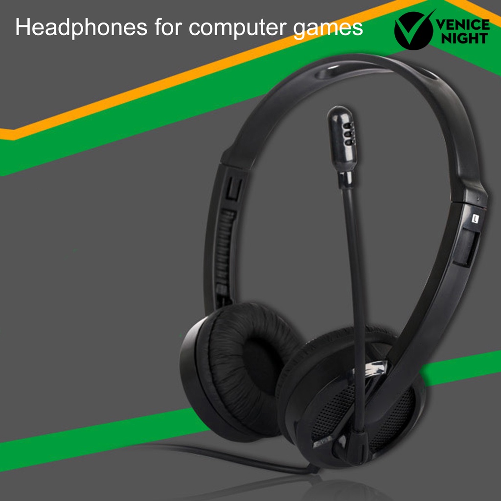 (VNEP) (Berkabel) Salar-V38V Headphone High Fidelity Subwoofer ABS Headset Mikrofon Suara untuk Game