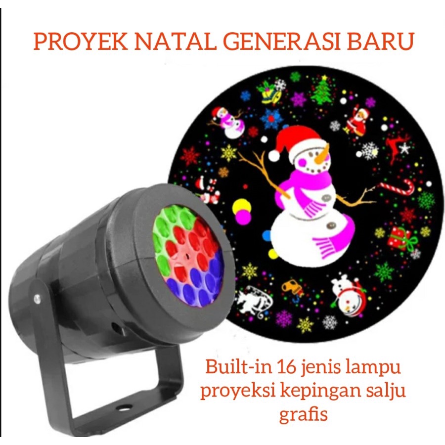 Lampu Proyektor kepingan salju dekorasi Natal Proyeksi Christmas Lamp