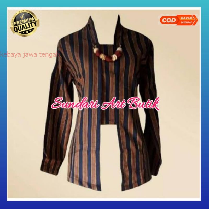 Baju Atasan Kebaya Surjan Jawa Lurik Wanita Cewek Kebaya Bludru