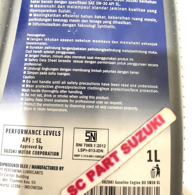 Oli suzuki sgo mesin 5W/30.