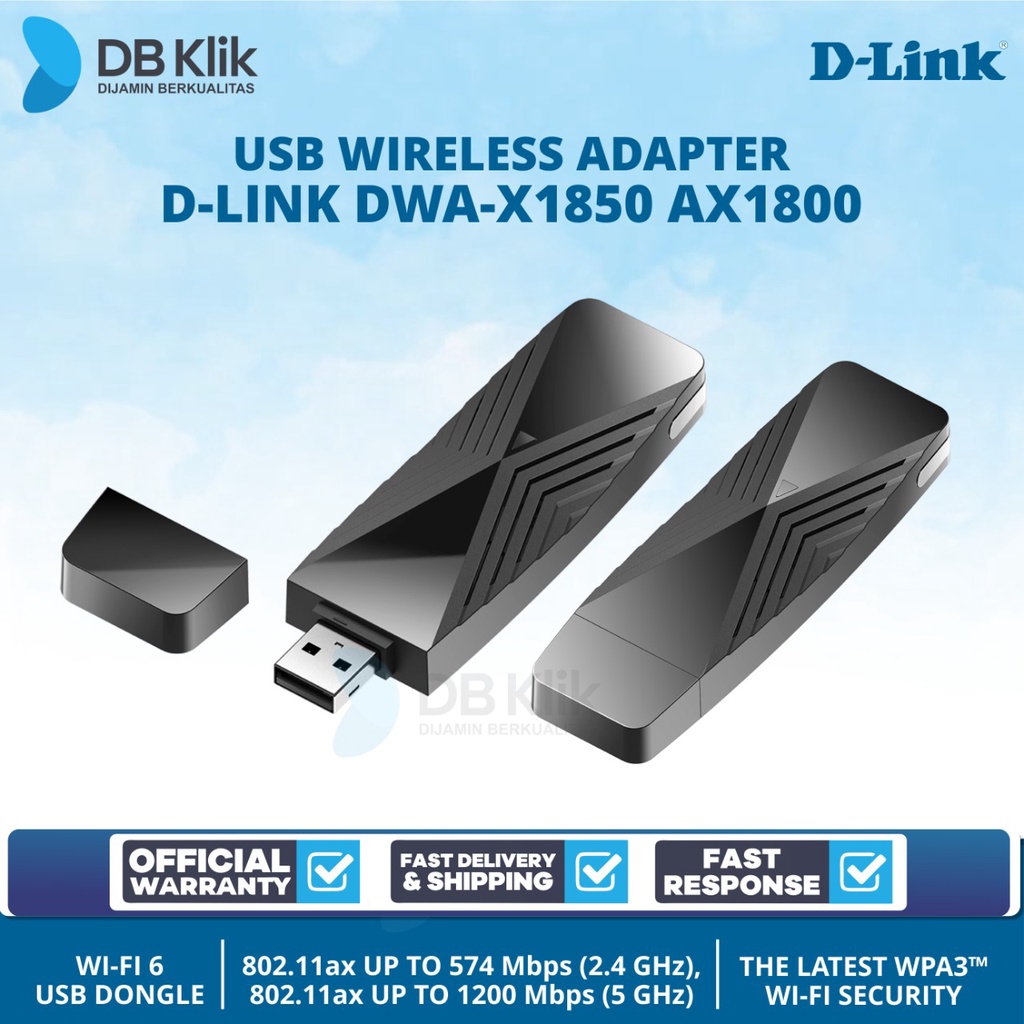 USB Wireless Adapter D-Link DWA-X1850 AX1800 WiFi 6 DualBand Gigabit