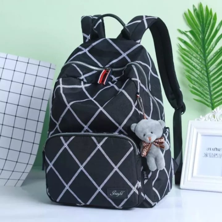 [COD] Tas Ransel Wanita Korean Style Kekiniaan / Tas Ori Motif Terbaru Garis Silang Rata / Tas Ransel Dewasa / Tas Ransel Wanita Terbaru 2022 / Tas Sekolah SMP SMA KULIAH Tas Termurah / Tas Terlaris