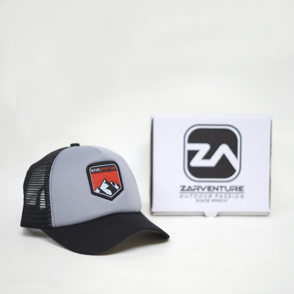 TOPI Trucker Jaring Busa Zarventure Abu Hitam 84