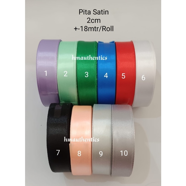 

Pita Satin 2cm Dijual Per Roll 18meter/Roll