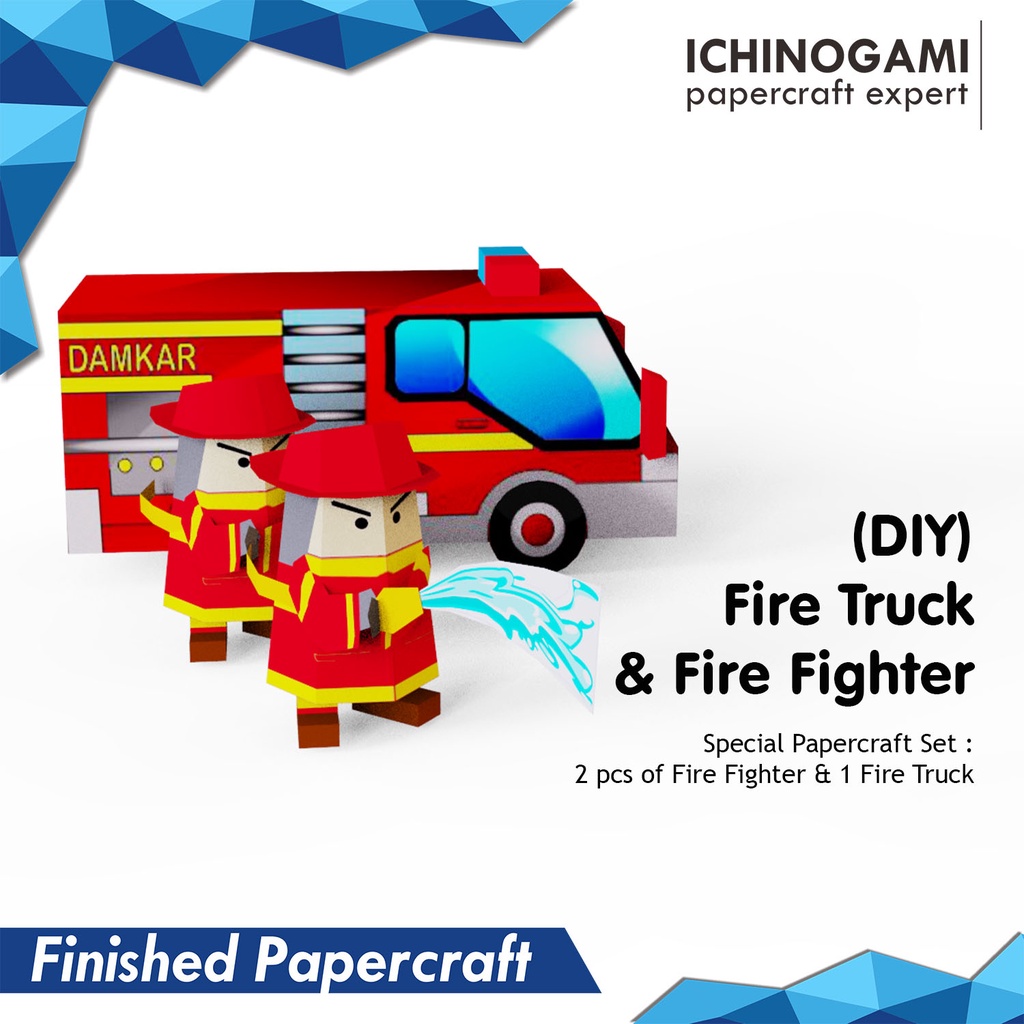 SEMARAK JBL - Papercraft (DIY) FIre Fighter & Fire Truck