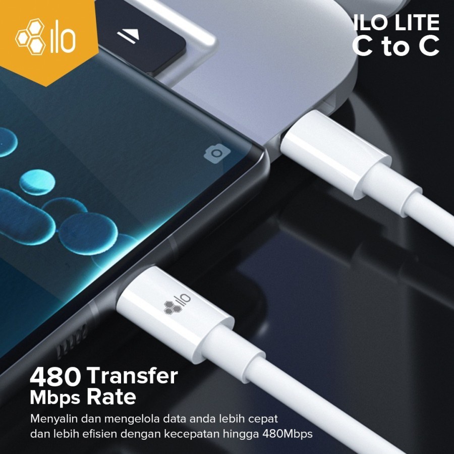 Hippo ILo Lite Kabel Data &amp; Charger C To C 100CM Quick Charging 3.0