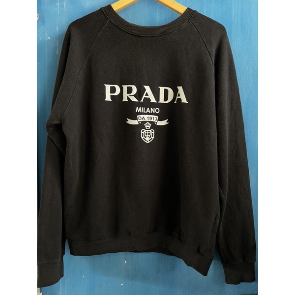 Baju Kaos Crewneck PRADA Milano Original Second