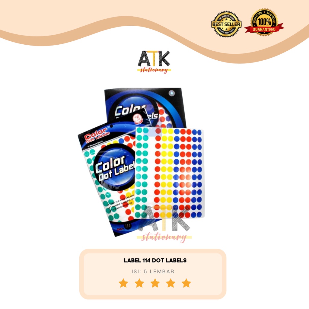 

Label Color Dot 114 Tom & Jerry Warna Warni Sticker Label Bulat atk