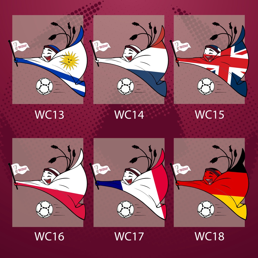 STIKER FIFA WORLD CUP 2022 STIKER MASKOT QATAR STICKER KAOS JERSEY STICKER FOOTBALL CHAMPIONSHIP STIKER BOLA STICKER JERSEY MURAH STICKER KAOS BOLA STICKER KAOS WORLD CUP STIKER BAJU BOLA STICKER 2022 WORLDCUP STIKER PIALA DUNIA 2022