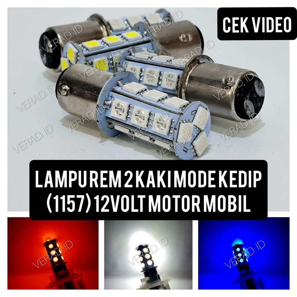 LAMPU REM BAYONET 18 MATA 2 KAKI 1157 KEDIP FLASH 12 VOLT (HARGA PER BIJI) VARIASI MOBIL MOTOR