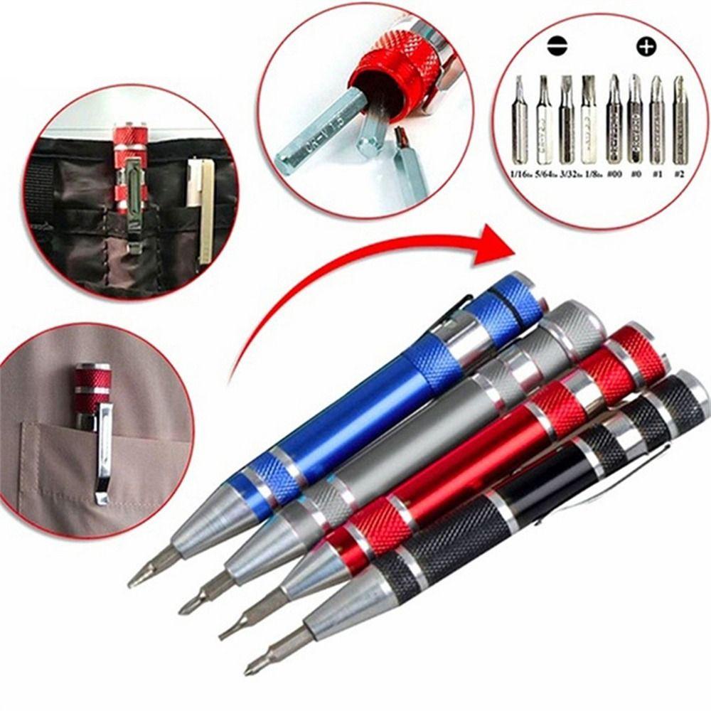 【 ELEGANT 】 8-in-1 Screw Driver Mini Serbaguna Untuk Reparasi Ponsel Obeng Multifungsi