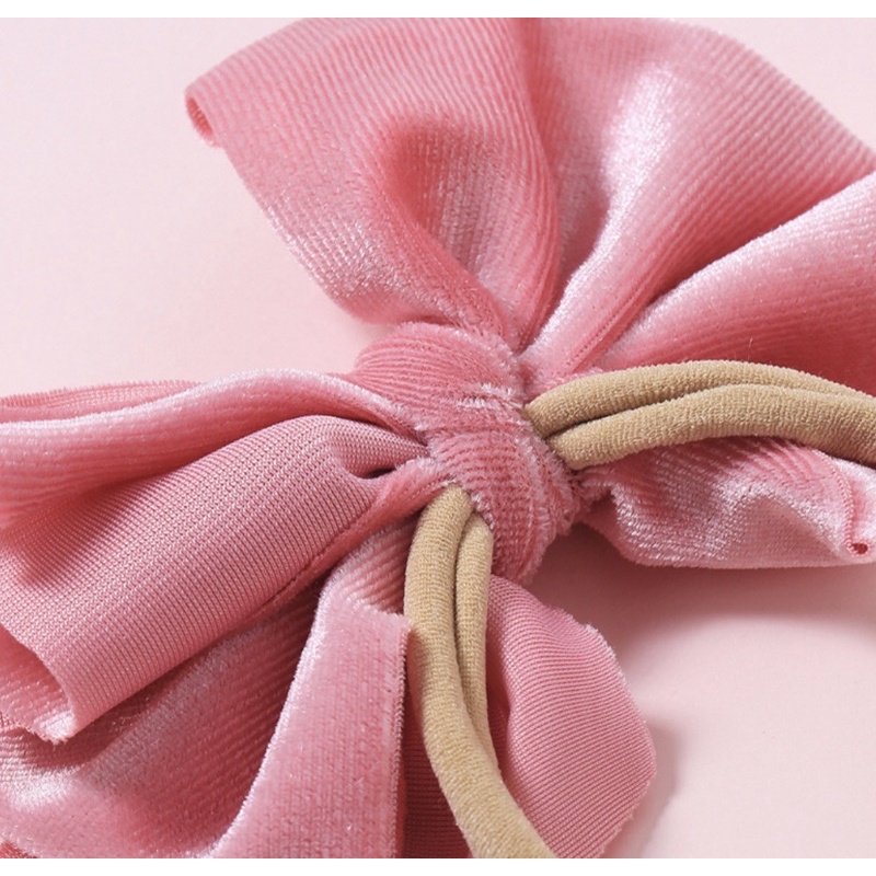 Velvet bow headband bayi perempuan