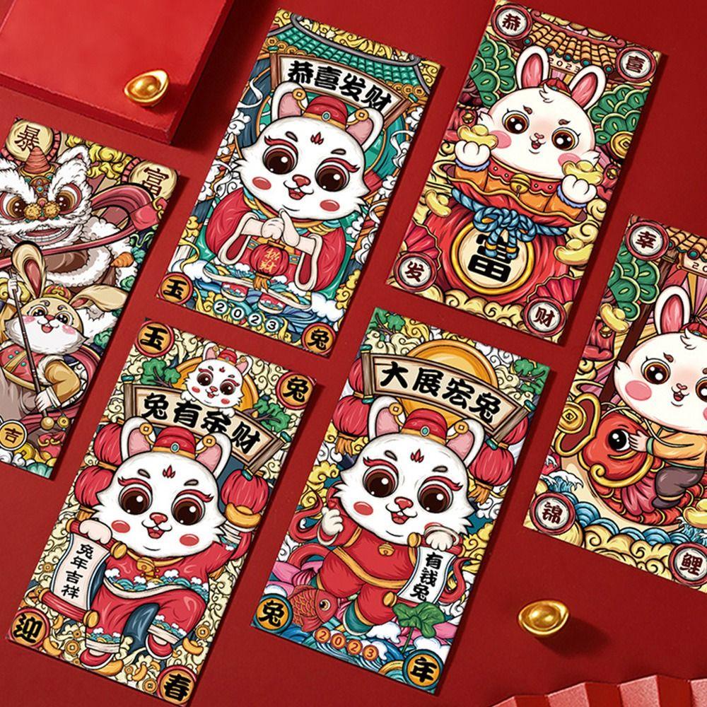 Top 12PCS Amplop Merah Packetenvelope Festival Musim Semi Kartun Hongbao