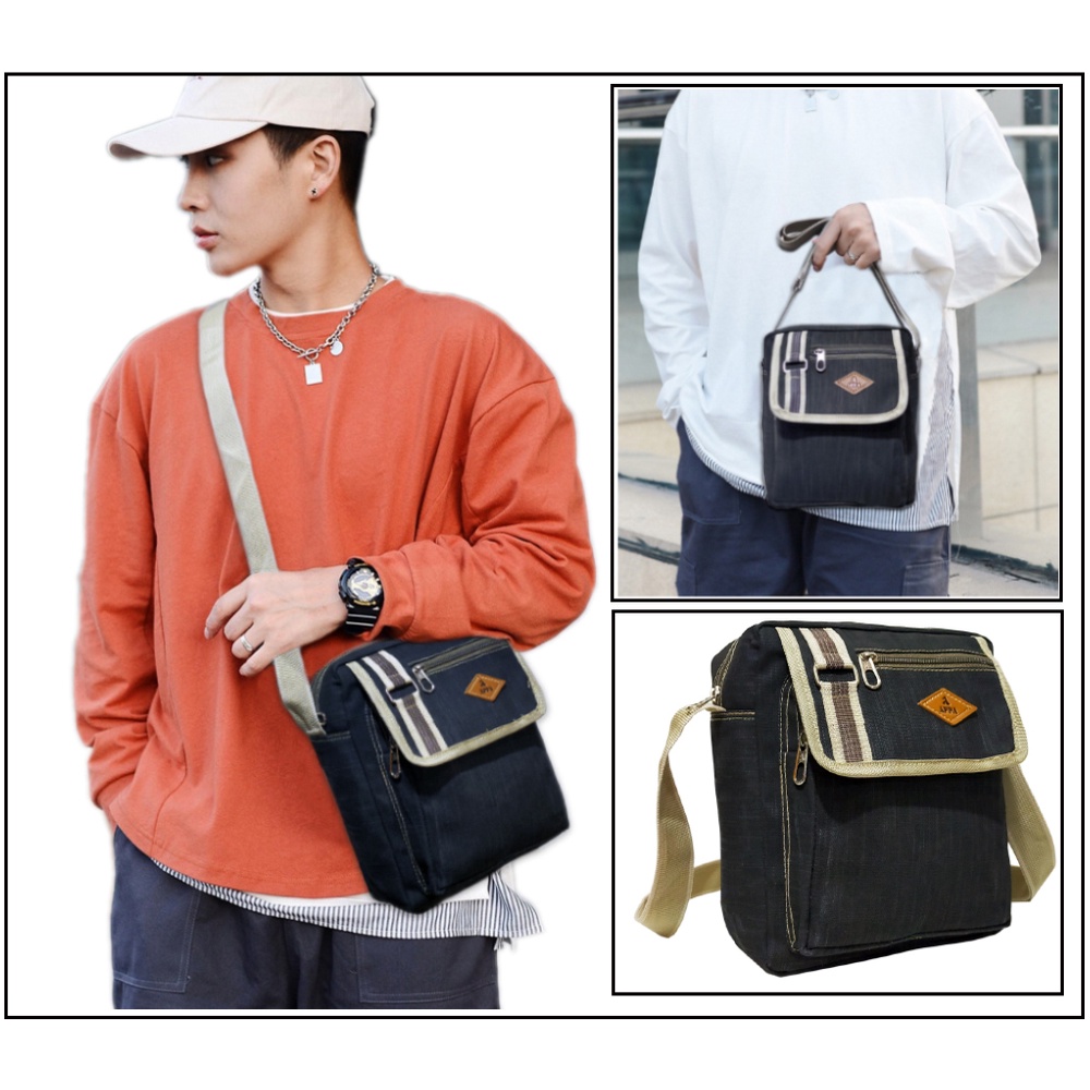 Slingbag BAEPACK // Tas Slempang Gaul Kanvas Vintage Classic Pria Wanita