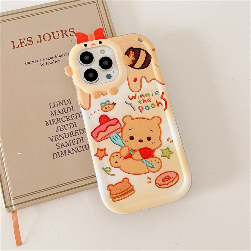 Soft Case Tpu Motif Kartun Beruang / Kue Untuk iPhone 14 13 12 11 Pro Max X Xr Xs Max 7 8 6 6s Plus SE 2020