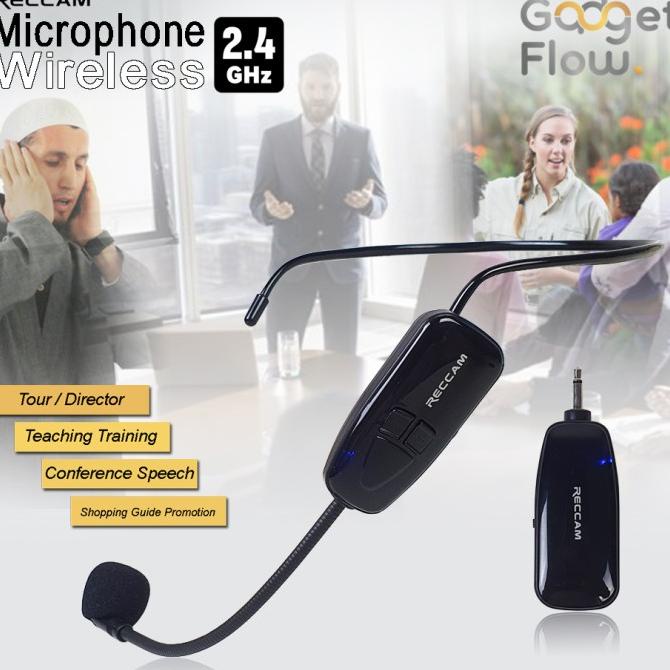 Mikrofon Mic Clip On Wireless 2.4G Presentasi Tur Imam Masjid Musholla
