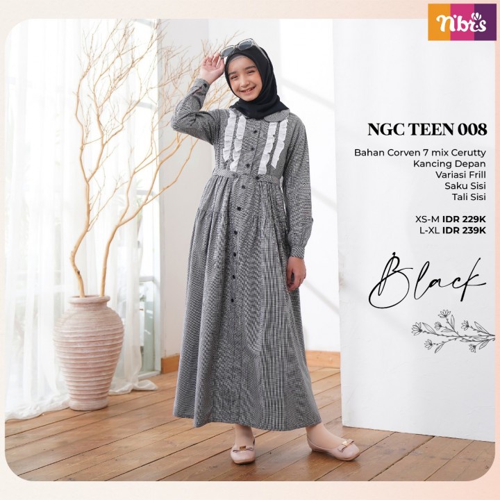 Gamis Couple Ibu Anak NGC 008 - NGC TEEN 008 / Fashion Muslim Gamis Couple Nibras Terbaru 2023