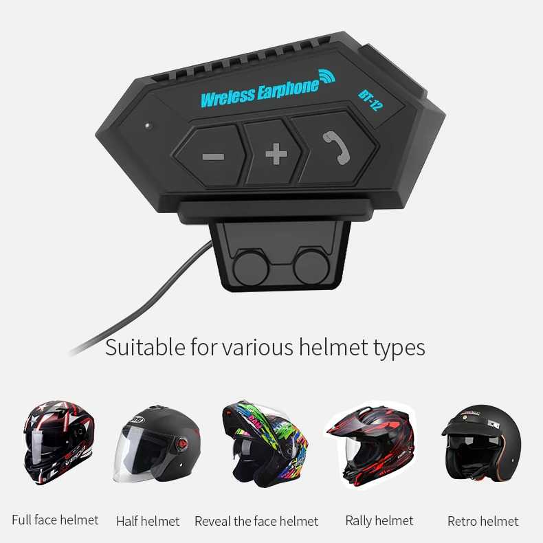 Vnetphone Alat Komunikasi Intercom Headset Bluetooth Helm Motorcycle Anti Interference - BT-12