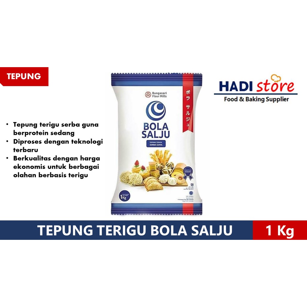 

TEPUNG TERIGU BOLA SALJU PREMIUM SERBA GUNA - 1 KG