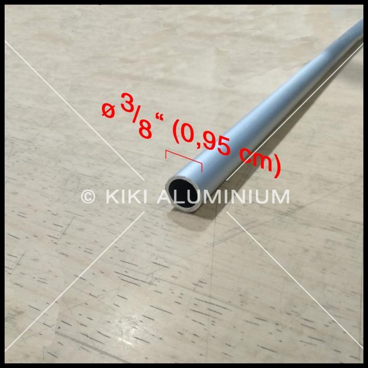 Pipa Aluminium 3/8" - Diameter 0,9 Cm - Pjg. 6 Meter T. 1 Mm (Silver)