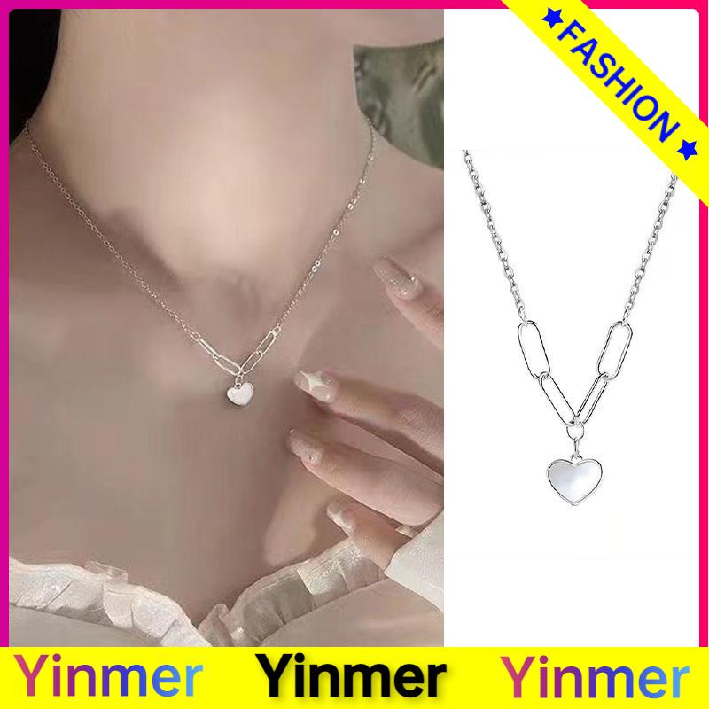 COD✨ Kalung Cinta Cangkang Simulasi Mewah Tanpa Memudar Rantai Kerah Liontin Lembut Kelas Atas-Yinmer