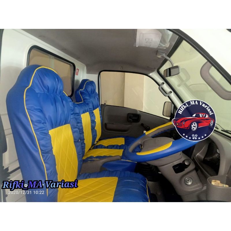 Sarung jok mobil Isuzu Traga motif sofa / cover jok mobil truk Isuzu Traga / pelindung jok mobil Isu