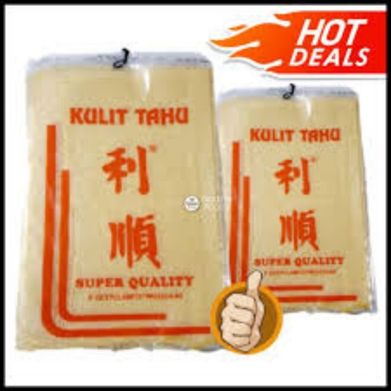 Kulit tahu merek lisun xang yun oranye orens tofu skin dimsum hekeng bakien money bag ekado lumpia kukus goreng