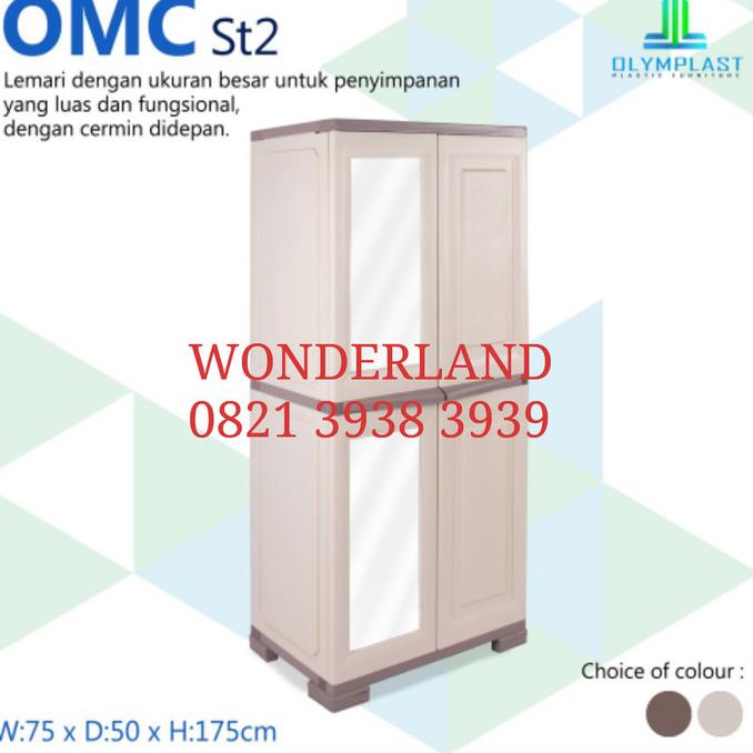 

lemari plastik 2 pintu cermin olymplast omc stock ready
