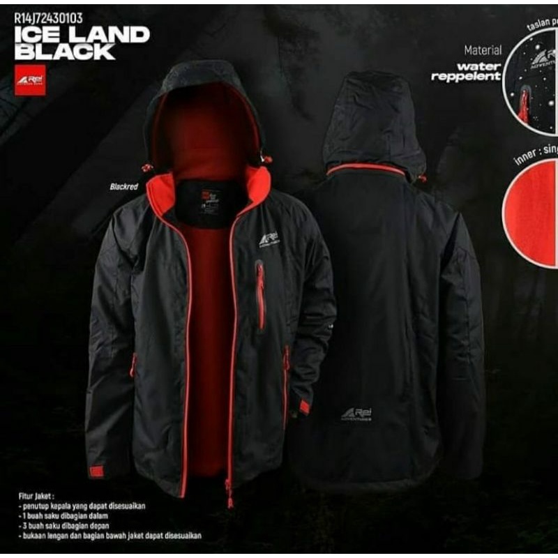 JAKET AREI ICE LAND BLACK
