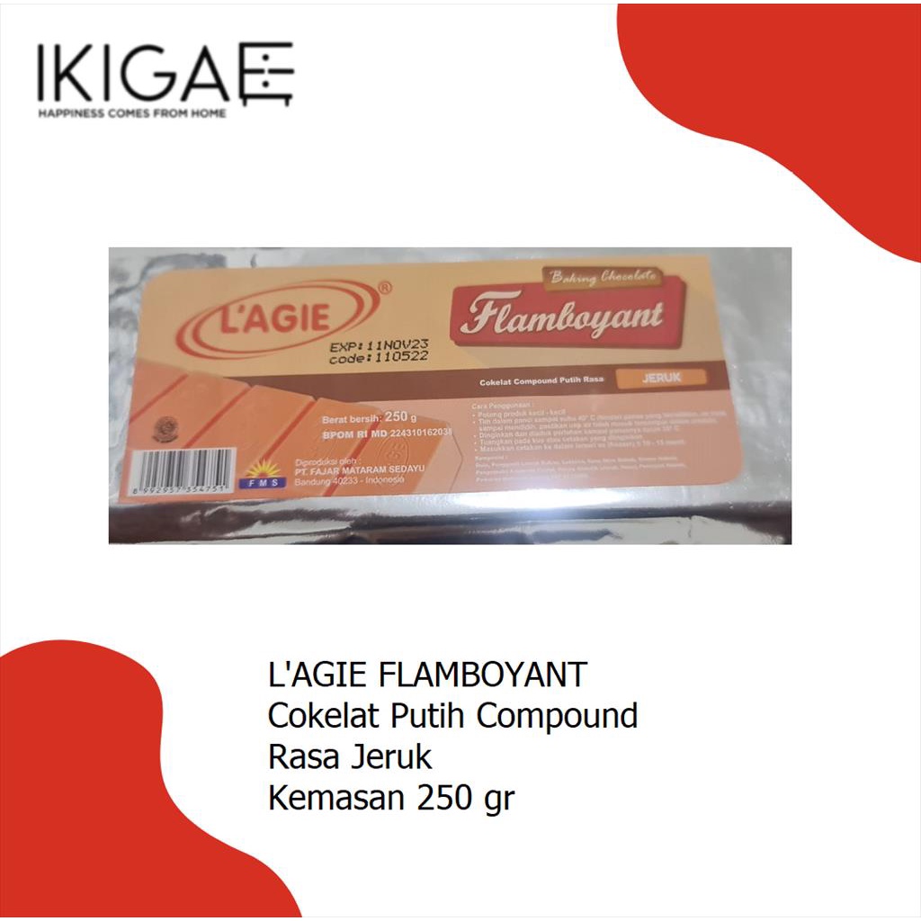 L'AGIE FLAMBOYANT COKLAT PUTIH COMPOUND ANEKA RASA KEMASAN 250 GR ALUM