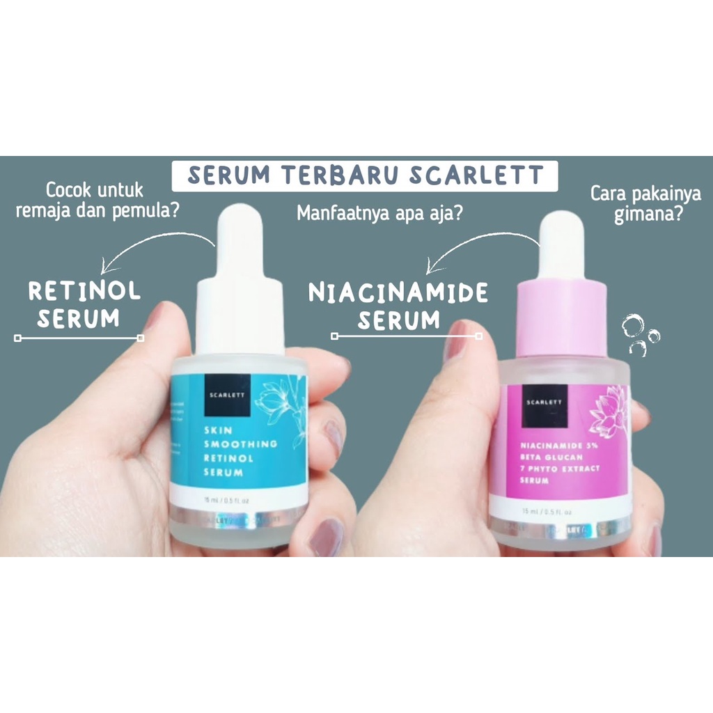 [COD] Scarlett Paket 2in1 Whitening Retinol + Niacinamide Membantu Mencegah Penuaan Dini - 25ML